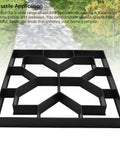 Reusable Concrete Path Mold 15.7 X 15.7 X 1.6 Inch Stepping Stone Paver for Patio Garden Walkways, black ABS material