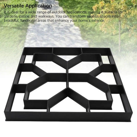 Reusable Concrete Path Mold 15.7 X 15.7 X 1.6 Inch Stepping Stone Paver for Patio Garden Walkways, black ABS material