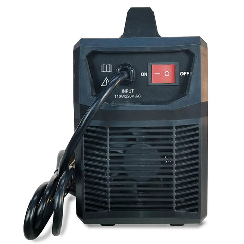 Dual Voltage Arc Welding Machine 100V To 240V With Digital Display 165A Max Heavy Duty Stick Welder back view with power switch