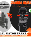 Comparison of single vs. dual piston in MTB Hydraulic Disc Brake Set With Aluminum Lever Dual Piston Calipers Two Finger Braking