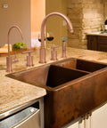One Handle Black And Rose Gold Drinking Water Filter Faucet Purifier For Cold Water Only Copper Construction With Solid Brass Body And Drip Free Ceramic Cartridge, Durable Kitchen Tap For Clean Tasting Water installed on a marble countertop