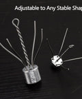 Five Pack Spider Sinkers For Surf Fishing Heavy Duty Lead Weights 1 To 8 Ounces with stainless steel wires on black background.