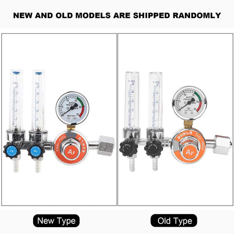 Argon Pressure Regulator With Double Tube Design For TIG And MIG Welding Equipment, G5/8 Female Thread, New and Old Models