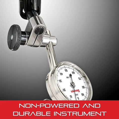 Pro Grade Magnetic Base Indicator Holder Snug With Dual 0.25 Inch Holes For Precision Measurements, Silver Finish, 657S
