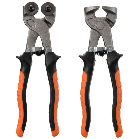 2 Piece Glass Tile Nippers Set with Wheeled Mosaic Nipper and Ceramic Tile Nipper for Cutting Glass, Ceramics, Tiles, Metal