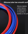 Reinforced Silicone Vacuum Heater Hose Half Inch ID, blue and red, showing smooth surface and uniform texture.