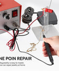 Close-up of 30A Jewelry Spot Welder With Dual Mode Power for gold jewelry welding, showing precise operation and control.