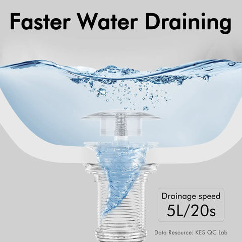 All Metal Rustproof Pop Up Bathroom Sink Drain For 1.6 To 1.9 Inch Sink Hole, Polished Chrome, water draining visualization
