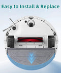 Easy install view of Six Pack Reusable Microfiber Mop Pads For Q10 S5 And Q10 S5 Plus Q10 VF Series Q10V Q10V Plus S8 Pro S8 Pro Plus Robotic Vacuum Cleaners Durable Washable For Sticky Dust Debris And Pet Hair