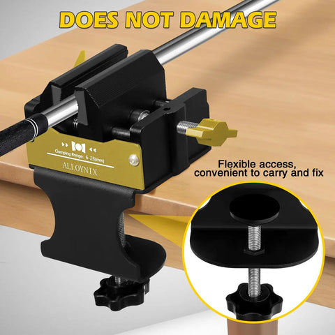Beast Golf Club Regripping Kit 2.0 With Quick Release Vise Clamp No Drill Fits 6 To 28mm Shafts in use on table edge