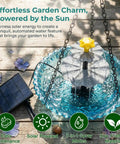 Solar Cascade Hanging Bird Bath Fountain With 3 Layer Design For Outdoor Gardens And Ponds 6 Nozzles And 10 Ft Cord Solar Powered Pump