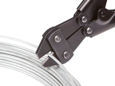 8 Inch Bolt Cutter With Forged Hardened Alloy Steel Jaws And Compound Cutting Action That Eases The Load Rolled Steel Handles in action cutting wire