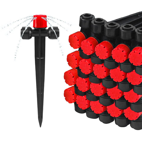 20 Quick Connect Drip Irrigation Emitters For One Quarter Inch Tubing Easy Install 360 Degree Adjustable Multi Stream Sprays