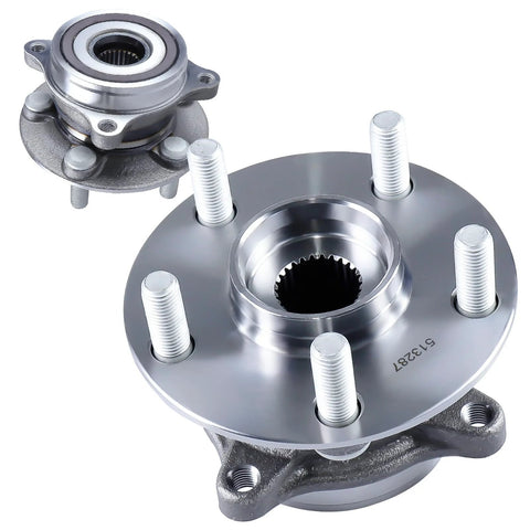 Bolt-On Front Wheel Hub Bearing Assembly for Toyota Prius 2010-2017, 5 Lug with ABS, Front Wheel Drive Direct Replacement shown front view