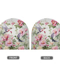 Hardcore Heavy Duty Fan Cover Fits 24 Inch Outdoor Industrial And Pedestal Models With Bold Hummingbird Floral Print - Front and Back Views