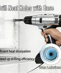 Person using Ten Pack Dry Diamond Drill Bits With 6mm Diameter Quarter Inch Shank to drill through tile with ease.