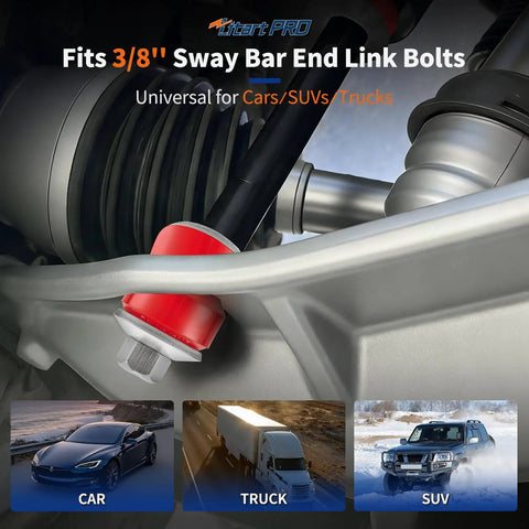 Three Eighths Inch Universal Sway Bar Bushing Repair Kit With Stainless Steel Washers And Nuts For Front Stabilizer Bar Bushings, Built Tough, Corrosion Resistant Hardware, Easy Install in red bushing on sway bar