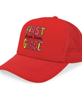 Too Cool For 1st Grade Baseball Hat For Women Vintage Red Trucker Cap With Front Artwork