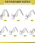 21 Pieces Push Button Spring Clips Kit In 7 Sizes Stainless Steel V Shaped Tent Pole Clips