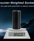 17mm 1/2 Inch Drive Harmonic Balancer Socket Built Tough Heavy Duty Deep Well 6 Point Impact Socket on digital scale.