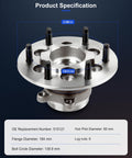 Front Wheel Bearing And Hub Assembly For 2009 2012 Chevrolet Colorado And GMC Canyon 6 Lug 515121 Direct Fit OE Quality 4x4 Models Only Dropin Replacement With OEM Grade Materials And Accurate ABS Sensor Readings, showing top view of the assembly with specification details.