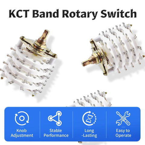 Rotary Band Switch 4P11T 4 Pole 11 Position Channel Selector Switches With Knob Top Shelf Build shown in marketing graphic