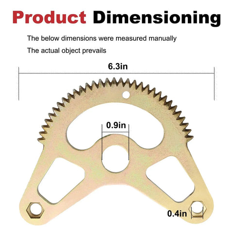 Heavy Duty 16 Inch Lawn Tractor Steering Gear Segment Direct Replacement For Cub Cadet XT1 XT2 Series And Troy Bilt CGT5426 Fitment 71705225 A B C 247273340 247270381 247270481 Easy Install, 6.3in gold metal