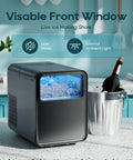Countertop Ice Maker With 1.5L Water Tank Delivers Bullet Ice In 6 Minutes Turbo Fast Two Ice Sizes Self Cleaning Portable