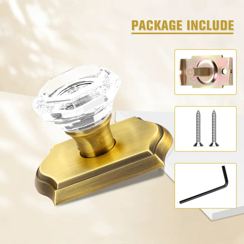 Snag This Crisp Pair Of Clear Glass Dummy Door Knobs In Classic Antique Bronze with installation kit and screws.