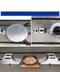 Premium Heavy Duty Side Clamp Vise For CNC Milling, showing aluminum alloy design with circular workpiece holder.