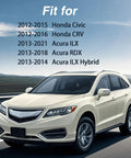 Honda CRV and Acura RDX on a road, showcasing compatibility with Boss Tier Battery Current And Voltage Sensor With Wiring Harness Exact Swap For Honda Civic CRV Acura RDX ILX Replaces 38920 TR0 A01 A02.