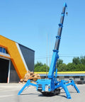 Portable Crawler Crane With 3 Ton Hydraulic Lift And 2 5 Ton Electric Hoist Featuring 360 Degree Spin in outdoor setting.