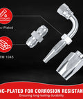 AKM 2-pack 90-degree hydraulic hose field repair kit, 1/4 in ID, zinc-plated fittings