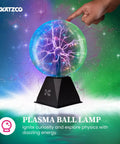 Eight Inch Interactive Plasma Ball Nebula Glow Globe with Touch and Sound Reactive Modes, plug-in, hand interacting