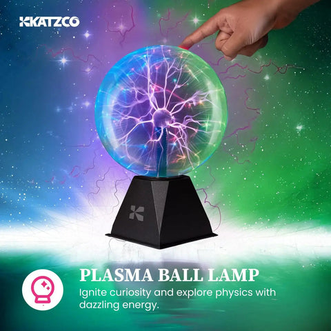 Eight Inch Interactive Plasma Ball Nebula Glow Globe with Touch and Sound Reactive Modes, plug-in, hand interacting