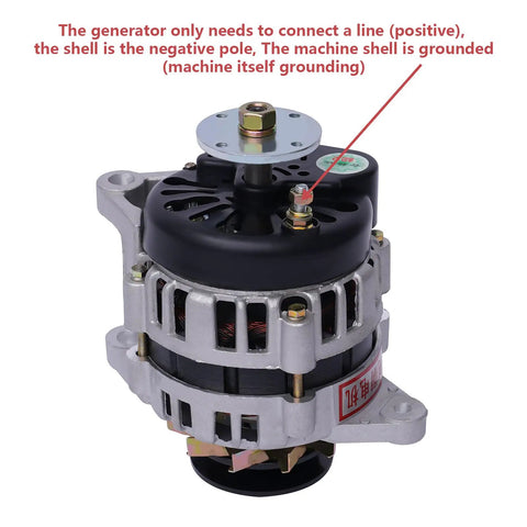 Close-up of 2000W Permanent Magnet Generator for Agriculture showing connection points and grounding details.