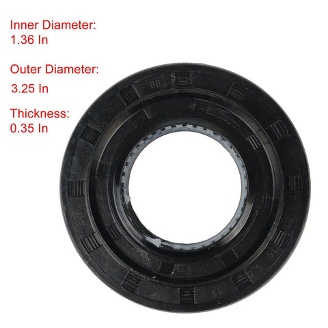 Heavy Duty Front Load Washer Drum Bearing Replacement Kit Compatible With Kenmore WM Models - circular black bearing with dimensions.