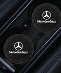 Non Slip Silicone Cup Holder Coaster Set For Cars And Home, 2 Pack, 2.75 Inch round black coasters in car cup holders