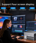 Eight Bay Desktop Nas Tower Armed With Intel Core Ultra 9 Chipset And Thirty Two Gb Ram Serving Up Knockout Speed in a home office setup.