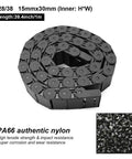 Heavy Duty Semi Enclosed Drag Chain Cable Carrier for CNC Machines, Black Plastic, Inner Side Openable, 15mm by 30mm, 1m