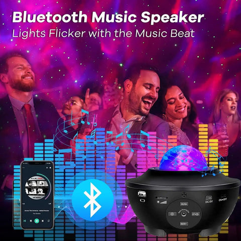 Starry Sky Projection Night Light With Remote Control Music Speaker And Timer Galaxy Projector for party atmosphere