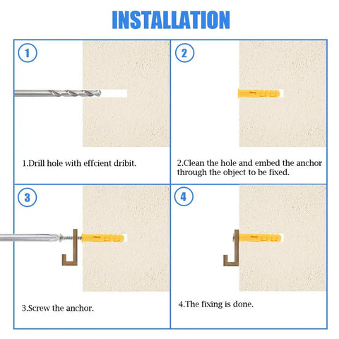 Installation steps for 212 Piece Tough As Nails Phillips Flat Head Self Tapping Screw And Ribbed Wall Anchor Assortment Kit.