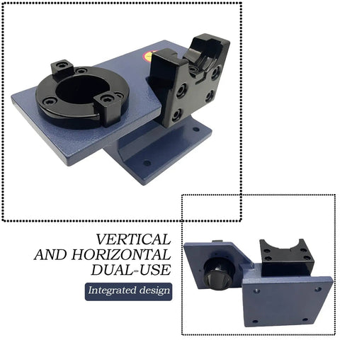 BT40 CNC Tool Holder With Locking Fixture And Aluminum Clamp Seat Universal Lathe Tool Holder For Horizontal And Vertical Use Tightening Base Versatile CNC Lathe Fixture, blue metal