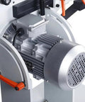 Close-up of 1500W copper motor for Shop Ready Variable Speed Belt Sander Grinder with polished finish, showcasing inverter speed control.