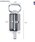 Heavy Duty Trailer Gate Latch With Auto Closing Spring Lock For Weld On Tracks Includes Two Pack side view displaying dimensions.