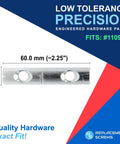 Replacement Cross Dowel Barrel Nut for Table Leg Connectors Compatible With Part 110912 displayed with dimensions and fit details.
