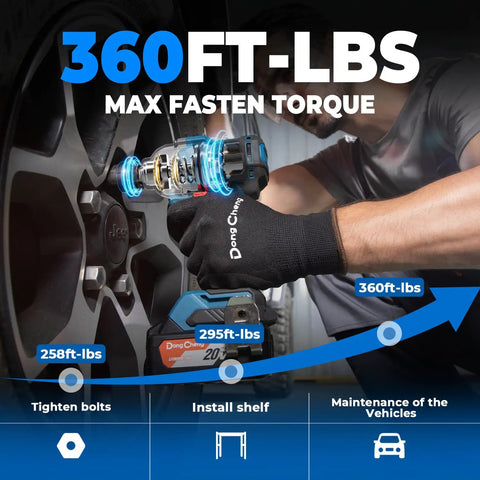 User tightening a bolt with the Hardcore Garage Ready 20v Brushless Impact Wrench Delivers 503 Ft Lbs No Sweat Torque.