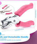 Pink 12 Pack One Quarter Inch Single Hole Paper Punch with Easy Grip Handles for DIY Crafts, 5.3 inch metal tool with rubber grip