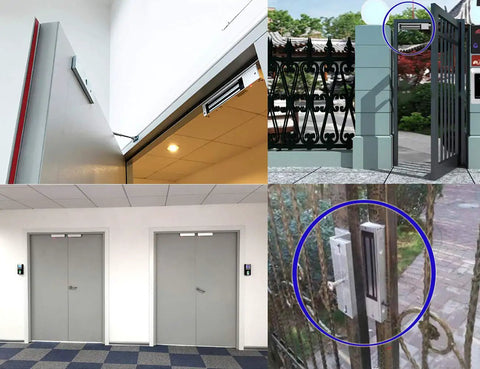 Outdoor Waterproof Magnetic Door Lock 12V 24V 600lbs Holding Force With Z And L Brackets for gates and doors installation.
