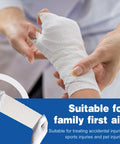 Gauze Roll Bandage Pack 3 Inch By 4.1 Yards Soft Nonstick Breathable Wound Wrap for First Aid and Medical Use applied to hand